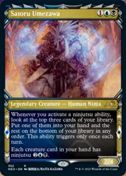MTG FOIL Satoru Umezawa (Showcase Ninja) [Kamigawa: Neon Dynasty - Image 1