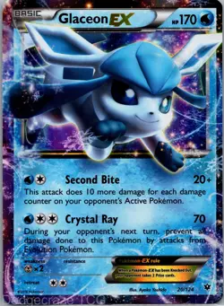 Glaceon EX 20/124 Holo Rare EX Fates Collide Pokemon NM - Image 1
