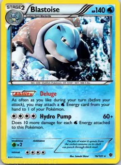 Blastoise 16/101 Holo Rare Plasma Blast Pokemon LP - Image 1