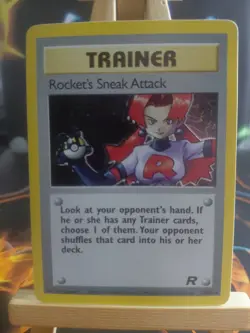 Rocket's Sneak Attack 16/82 Pokemon Card WOTC Team Rocket Holo - NM SWIRL - Image 1