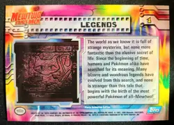 1999 Topps Pokemon Movie Rainbow Foil First Print Blue Logo LEGENDS #1 MEWTWO - Image 2