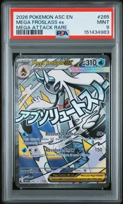 2026 POKEMON ASCENDED HEROES SPECIAL ILLUSTRATION RARE MEGA FROSLASS EX PSA 9 - Image 1