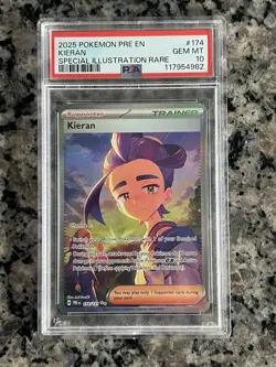 POKEMON PRE EN-PRISMATIC EVOLUTIONS 174/131 KIERAN PSA 10 - Image 1