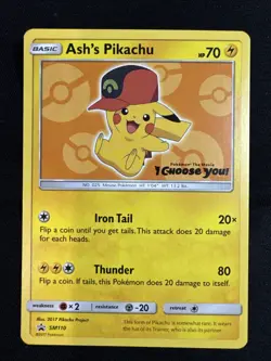 Ash's Pikachu SM110 Non-Holo Promo Pokemon the Movie Pokemon TCG - Image 1