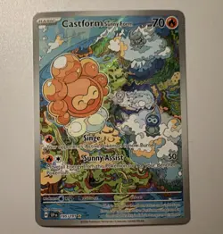 Pokemon Castform Sunny Form Sv08 Surging Sparks Illustration Rare Holo Basic 70… - Image 1