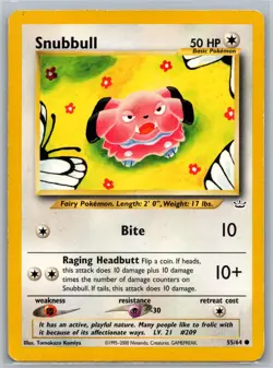 Snubbull 55/64 C Neo Revelation Unlimited MP / HP Pokemon - Image 1