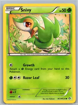 Snivy RC1/RC25 Holo C Legendary Treasures: Radiant Collection LP / MP Pokemon - Image 1