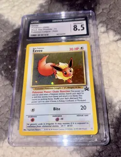 Pokemon Eevee Pokemon League Black Star Holo Promo #11 CGC 8.5 - Image 1