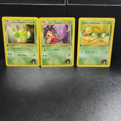 Pokemon TCG Gym Heroes Erika's Bellsprout 49/132 & Weepinbell 50/132, 51/132 Lot - Image 1