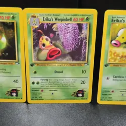 Pokemon TCG Gym Heroes Erika's Bellsprout 49/132 & Weepinbell 50/132, 51/132 Lot - Image 4