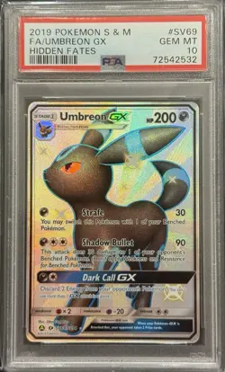 2019 PSA 10 POKEMON SM HIDDEN FATES FULL ART UMBREON GX 🌙 - Image 1