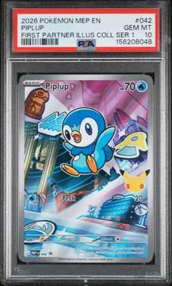 Piplup 042 First Partner Illustration Collection Series 1 Pokemon PSA 10 - Image 1
