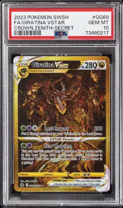 2023 POKEMON SWORD & SHIELD CROWN ZENITH SECRET FULL ART/GIRATINA VSTAR PSA 10 - Image 1