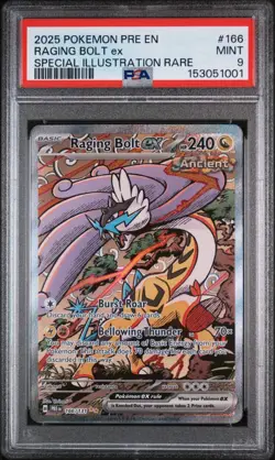 2025 POKEMON PRISMATIC EVOLUTIONS SPECIAL ILLUSTRATION RARE RAGING BOLT EX PSA 9 - Image 1