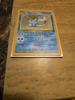 Vaporeon Pokemon TCG Jungle 12/64 Holo Rare Vintage - Image 3