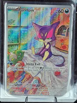 Pokemon TCG Purrloin Holo Illustration Rare SV: White Flare 136/086 NM - Image 3