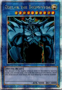 Yugioh Obelisk the Tormentor LC01-EN001 Limited Quarter Century Secret Rare NM - Image 1