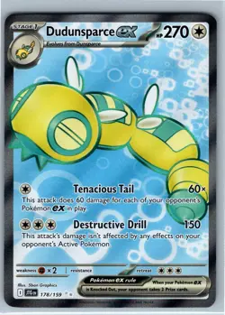 Pokemon Card Dundunsparce EX Full Art Ultra Rare Card 178/159 Journey Together - Image 1