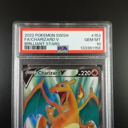 PSA 10 Charizard V 153/172 Pokemon Brilliant Stars Full Art Graded Card - Image 2