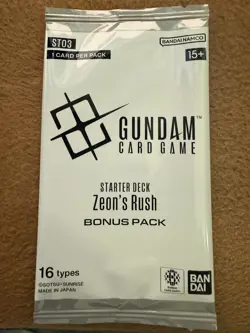 GUNDAM CARD GAME TCG ST03 ZEONS RUSH STARTER DECK ENG OPENED BRICK + BONUS PACK - Image 2