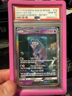 Pokemon Shining Legends Mewtwo GX Secret Rare Card 78/73 PSA 10 - Image 1