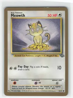 Meowth - (Gold Bordered Promo) 56/64 Miscellaneous Cards & Products LP - Image 1