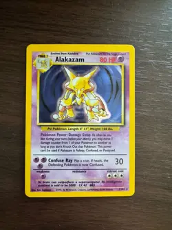 Alakazam 1/102 Holo Rare Unlimited Edition Base Set Pokemon Card 1999 - Image 1