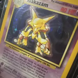 Alakazam 1/102 Holo Rare Unlimited Edition Base Set Pokemon Card 1999 - Image 3