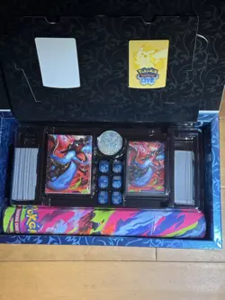 Mega Charizard UPC Game Mat With Accessories And Bulk Cards No Promo Or EX - Image 1