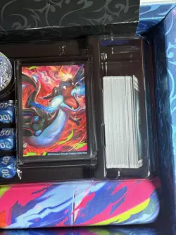 Mega Charizard UPC Game Mat With Accessories And Bulk Cards No Promo Or EX - Image 2