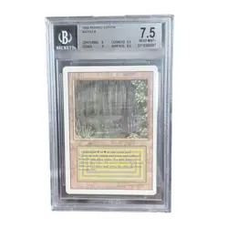 MTG Bayou Revised Edition 1994 BGS 7.5 Near Mint+ Graded Dual Land Rare Card - Image 1