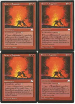 MTG Heart of Bogardan x4 Weatherlight Rare LP/Played Reserved List - Image 1