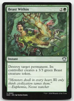 Beast Within 263 SOC Commander: Secrets of Strixhaven Magic MTG NM - Image 1