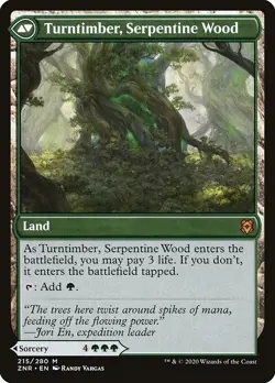 Turntimber Symbiosis / Serpentine Wood 1x FOIL ZNR MTG Zendikar Rising Mythic MT - Image 2