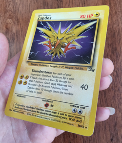 Pokemon TCG Zapdos Fossil 30/62 rare unlimited 1999 WOTC NM - Image 4
