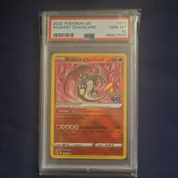 PSA GEM MT 10 Pokemon TCG Radiant Charizard 011/078 Pokemon GO Holo (2022) - Image 1