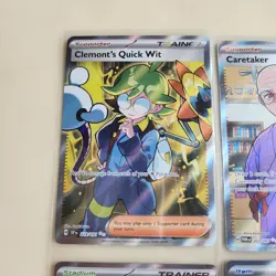 Pokemon Full Art Ultra Rare Lot of 4 Clemont, Caretaker, Battle Cage, Blowtorch - Image 2