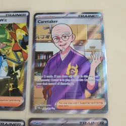 Pokemon Full Art Ultra Rare Lot of 4 Clemont, Caretaker, Battle Cage, Blowtorch - Image 3