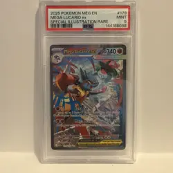 Pokemon Mega Lucario ex Me01 Special Illustration Rare Holo 179/132 PSA 9 2025 - Image 1