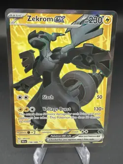 Pokemon TCG Zekrom EX 158/086 Scarlet Violet Black Bolt Ultra Rare Full Art - Image 1