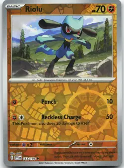 RIOLU 113/198 COMMON SCARLET & VIOLET POKEMON REVERSE HOLO NM - Image 1