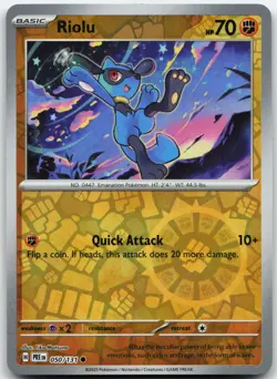 RIOLU 050/131 COMMON SV: PRISMATIC EVOLUTIONS POKEMON REVERSE HOLO NM - Image 1