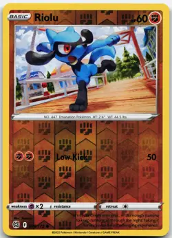 RIOLU 078/172 COMMON BRILLIANT STARS POKEMON REVERSE HOLO MP - Image 1