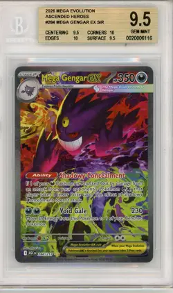 2026 Pokemon Mega Evolution Ascended Heroes Mega Gengar ex SIR #284 BGS 9.5 - Image 1