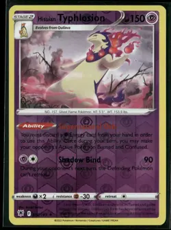 Pokemon Astral Radiance #052/189 Hisuian Typhlosion Reverse Holo Rare, NM - Image 1