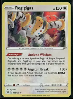 Pokemon SWSH10: Astral Radiance #130/189 Regigigas Holo Rare, Near Mint - Image 1