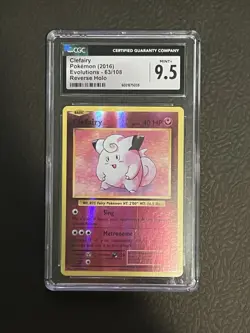 2016 Pokemon TCG XY Evolutions 63/108 Clefairy Reverse Holo CGC 9.5 Mint+ - Image 1