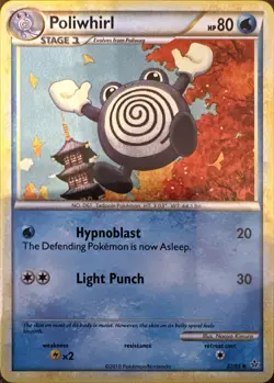 Poliwhirl 37/95 Uncommon HGSS Unleashed Pokemon Lightly Played - Image 1