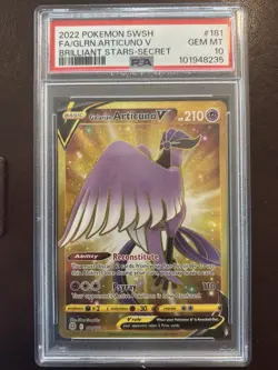 Pokemon TCG Galarian Articuno v 181/172 Brilliant Stars Gold Secret Rare PSA 10 - Image 1
