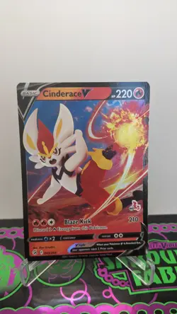 Pokemon TCG #043/264 Cinderace V Rare Holo SWSH08: Fusion Strike LP - Image 1